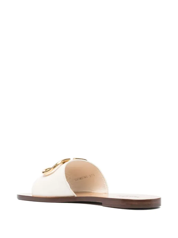 Valentino garavani vlogo 2025 flat leather slide sandals