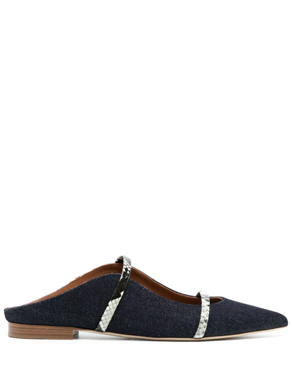 

Malone Souliers Maureen pointed denim mules - Blue