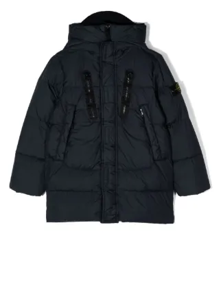 Stone Island Junior feather down Padded Jacket Blue FARFETCH AE