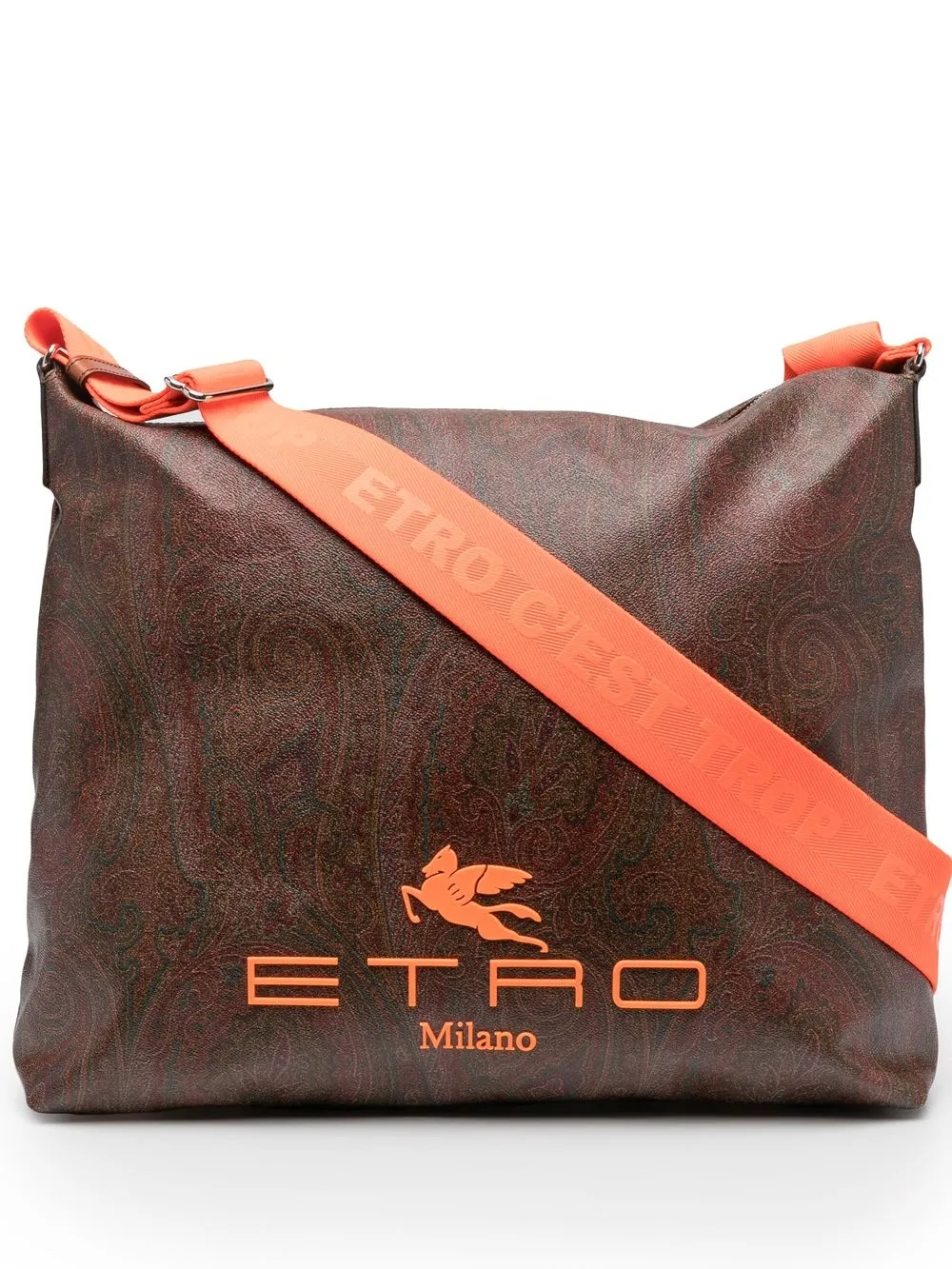 

ETRO bolsa de hombro con logo estampado - Marrón