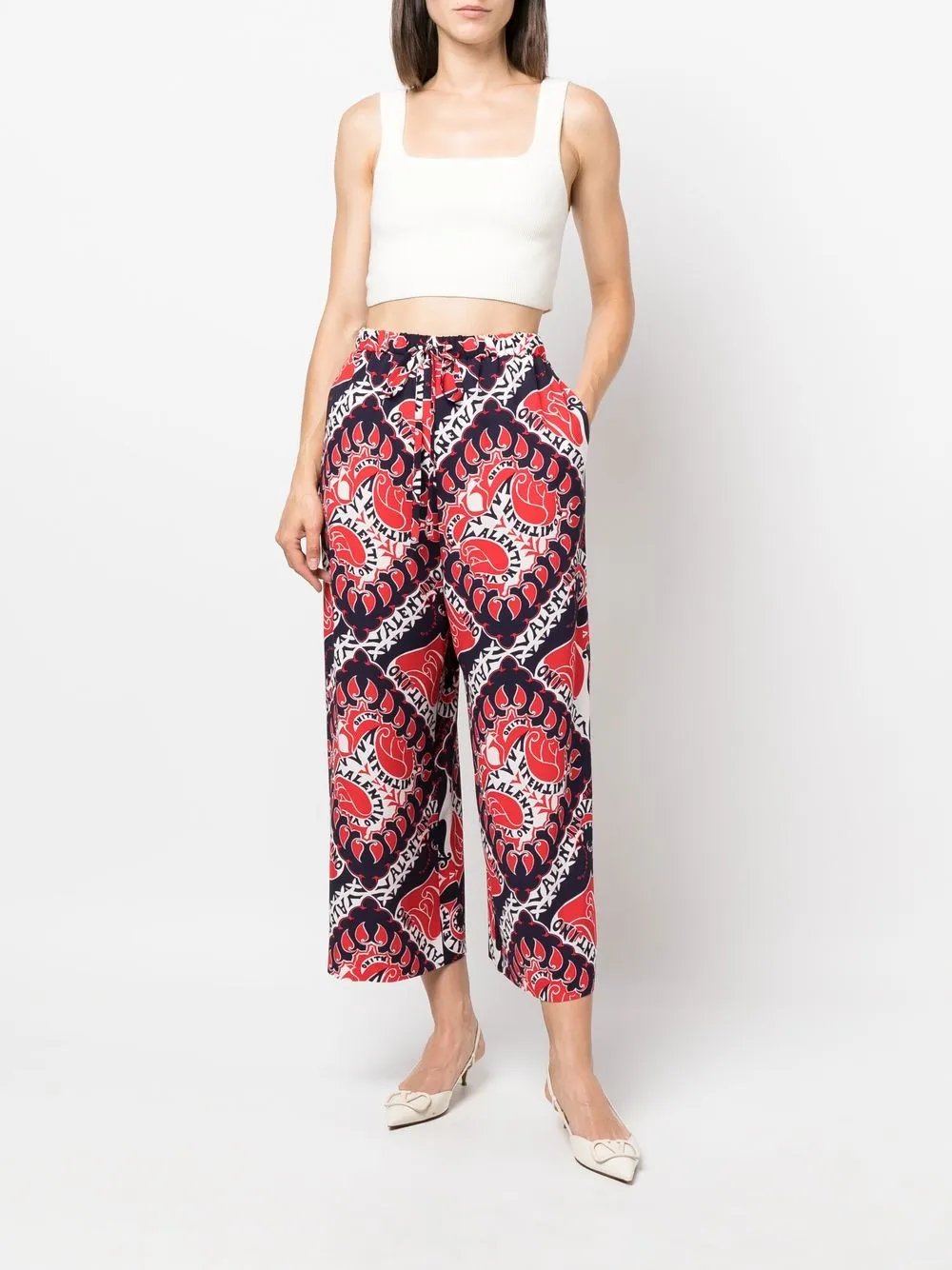 Valentino Garavani Broek met print - Rood