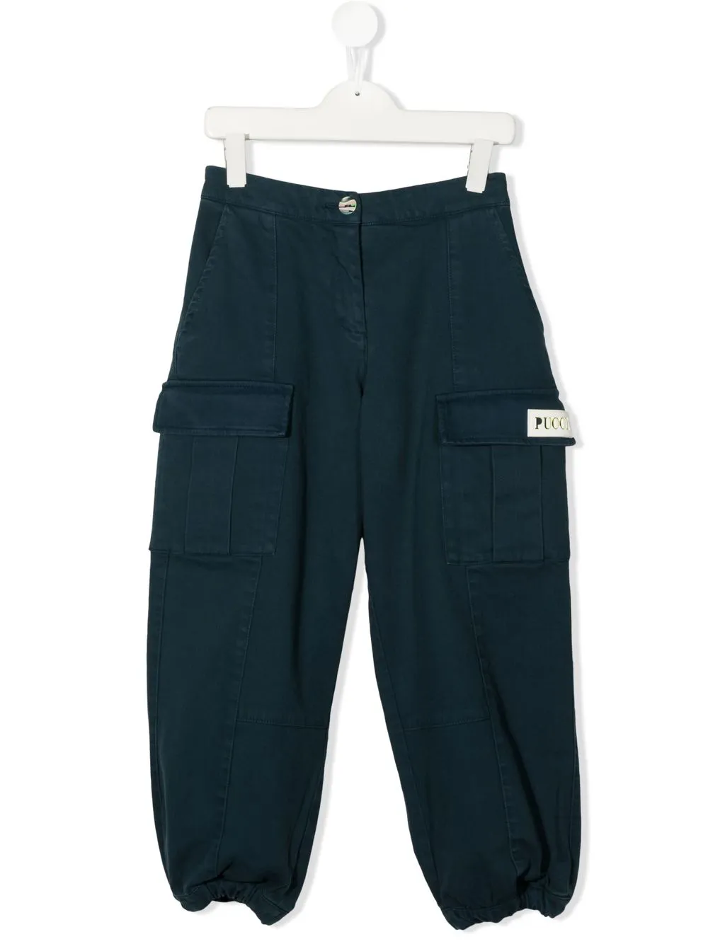

PUCCI Junior pantalones cargo con parche del logo - Azul