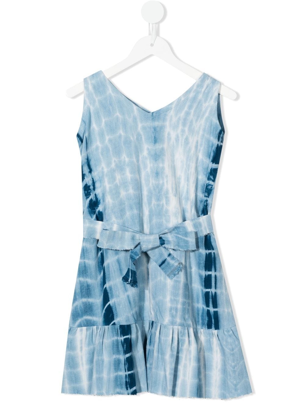 little bambah robe courte à imprimé tie dye - bleu