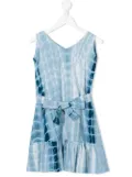 Little Bambah tie-dye linen mini dress - Blue