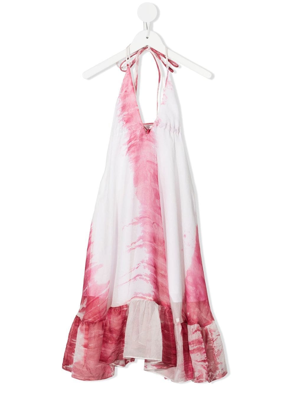 little bambah robe longue à imprimé tie dye - blanc