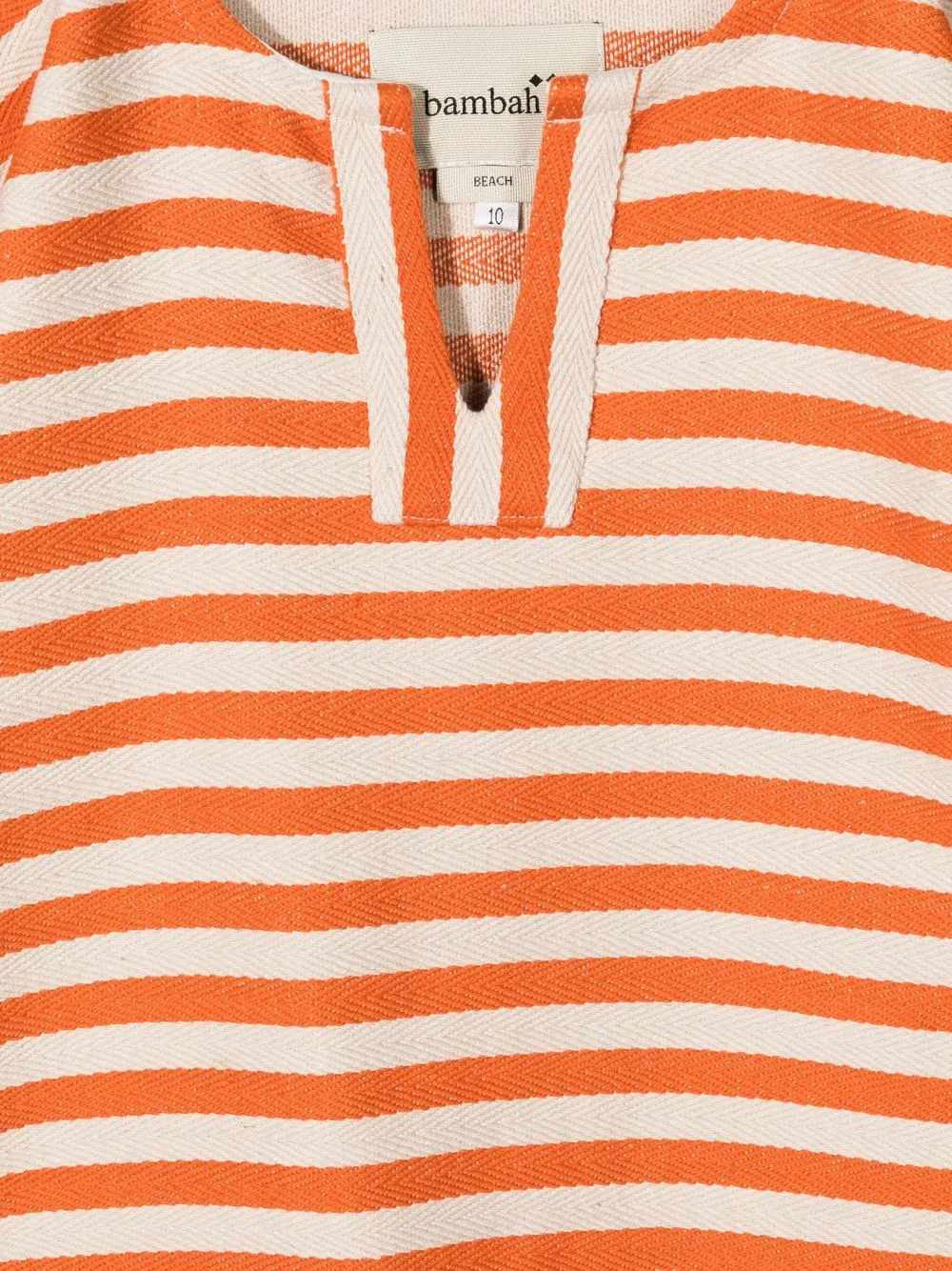  Little Bambah Gestreiftes Kleid Mit Fransensaum   Orange 