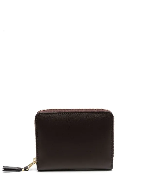 Comme Des Garçons Wallet Portafoglio Con Zip In Pelle Marrone