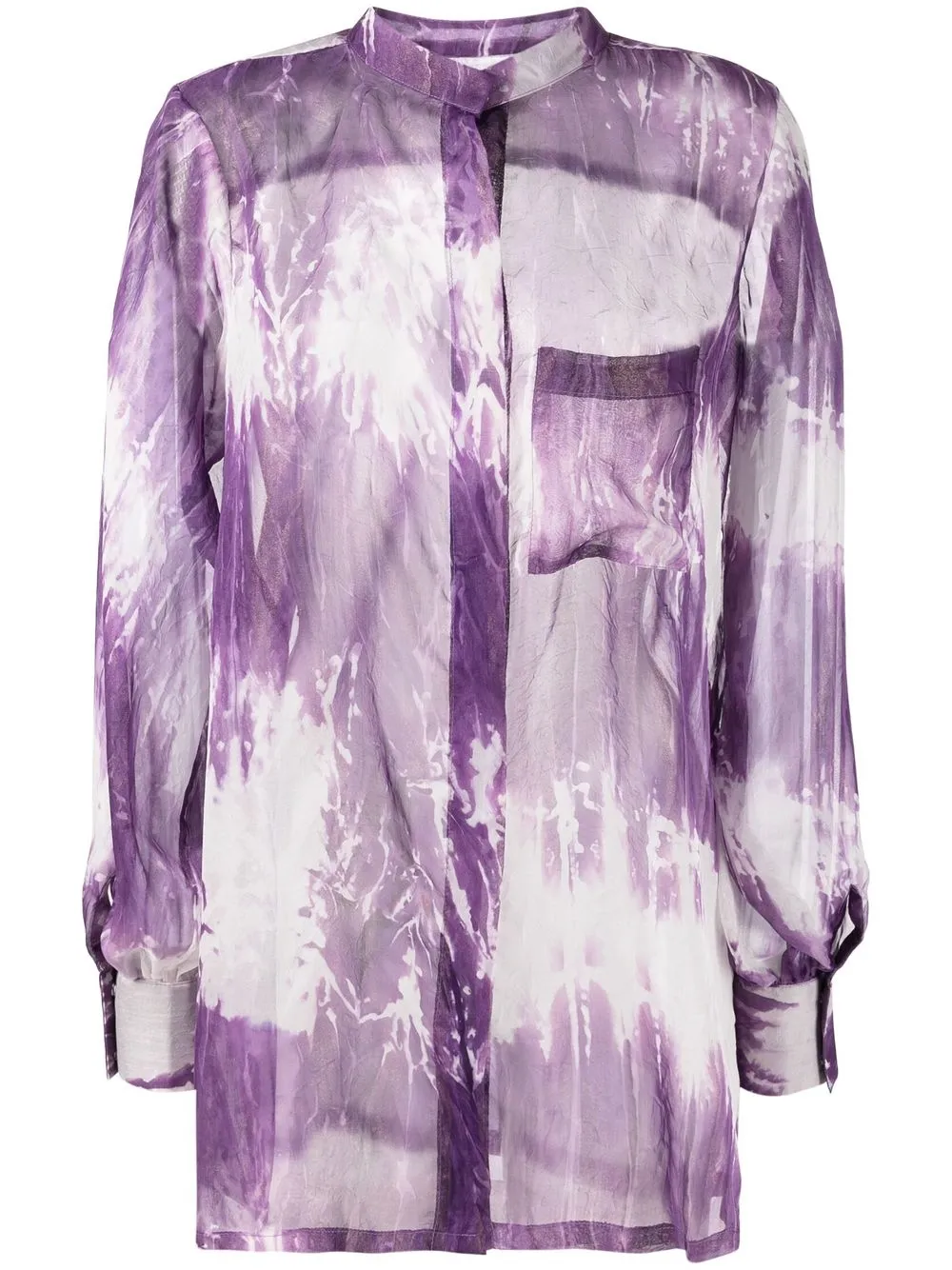 

Bambah camisa sin cuello con motivo tie-dye - Morado