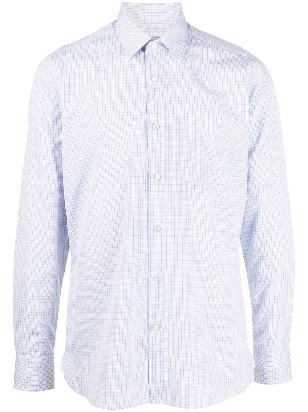 

Canali Egyptian cotton check-print shirt - White