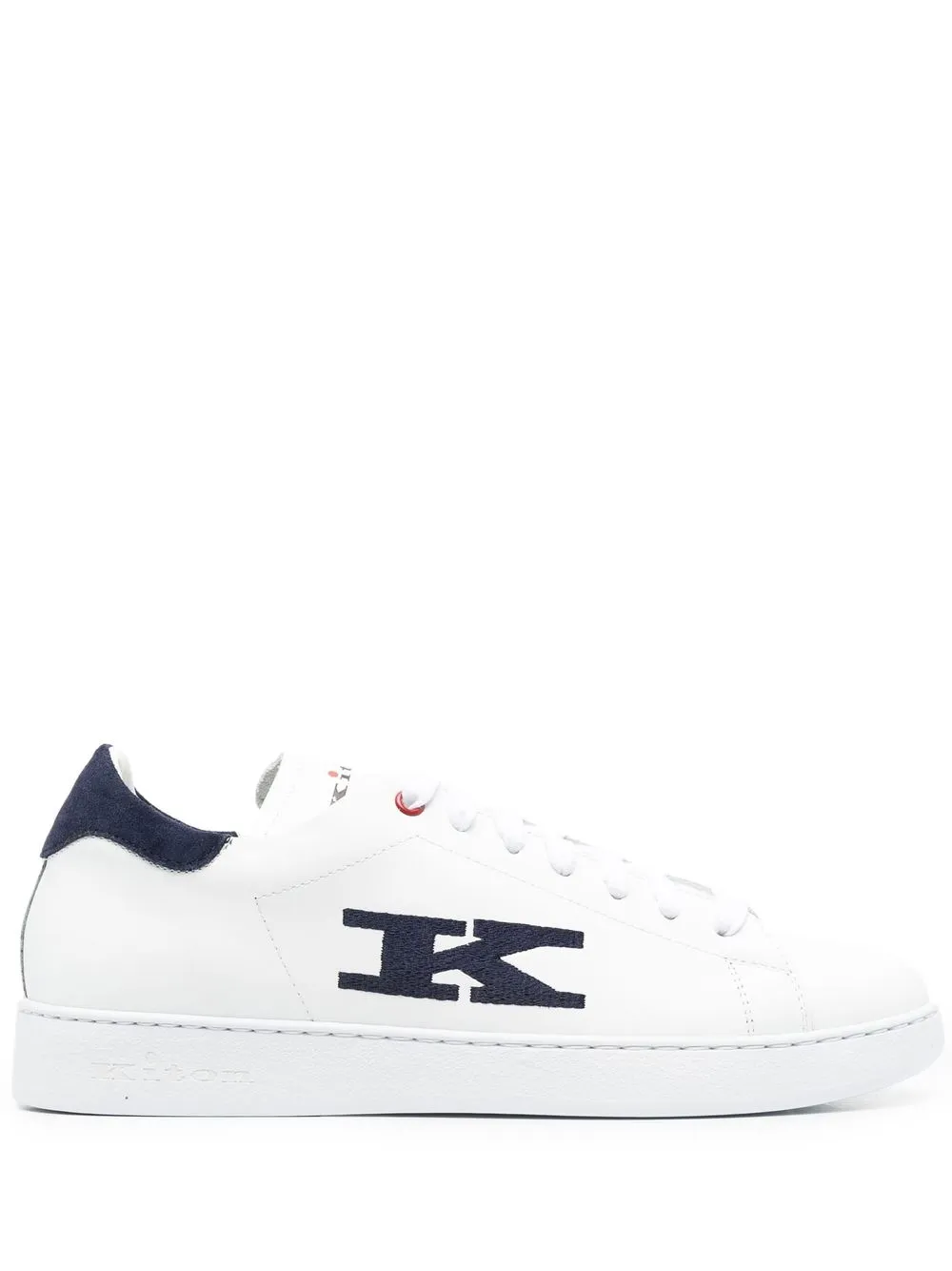 

Kiton tenis bajos con monograma bordado - Blanco