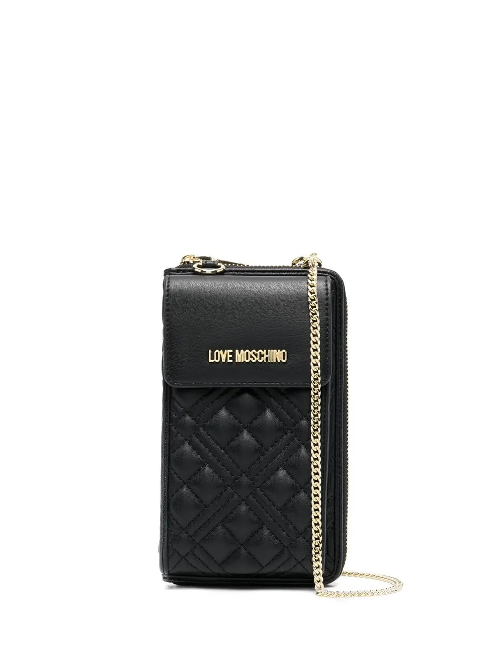 

Love Moschino quilted chain-strap wallet - Black