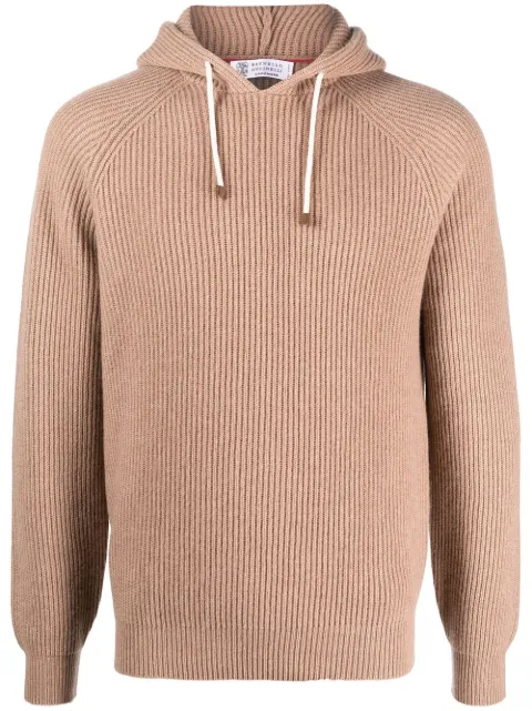 Brunello Cucinelli cashmere ribbed hoodie