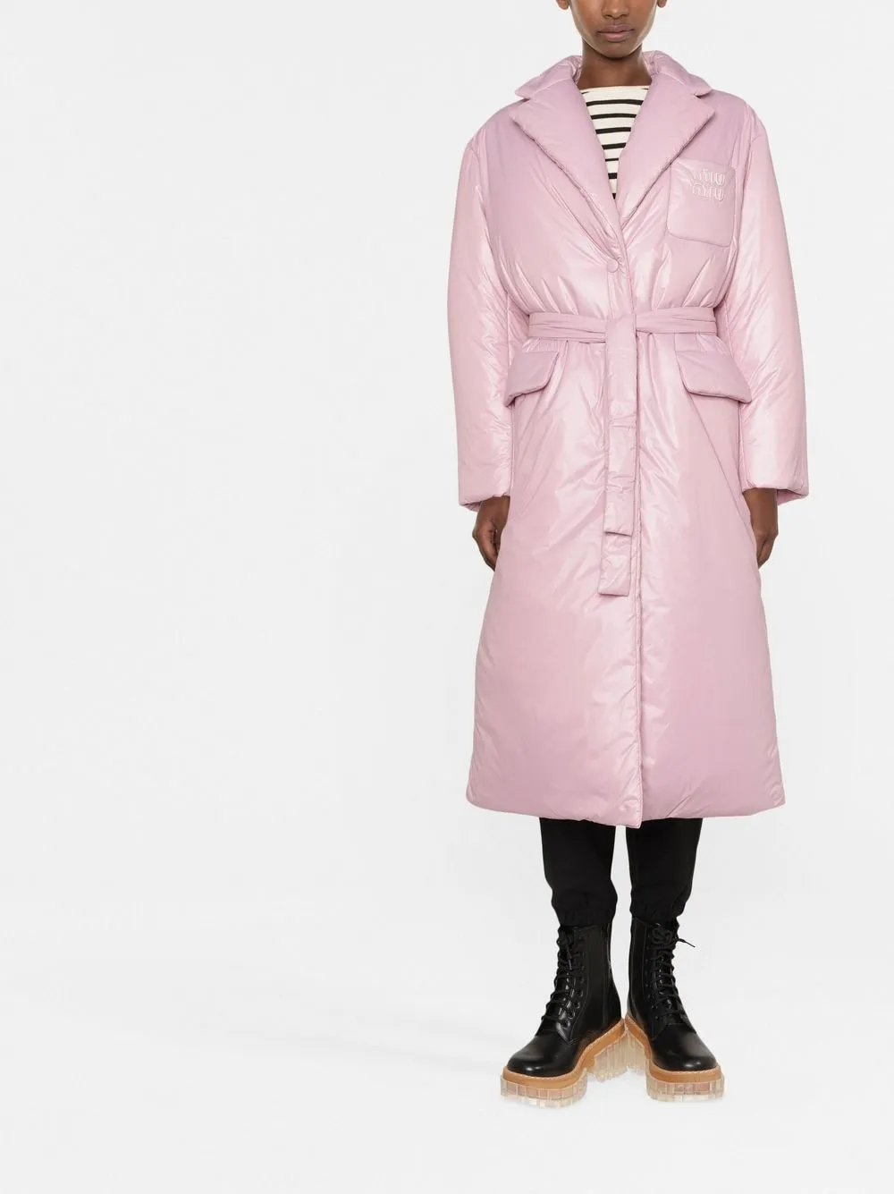 Miu Miu Parka met ceintuur - Roze