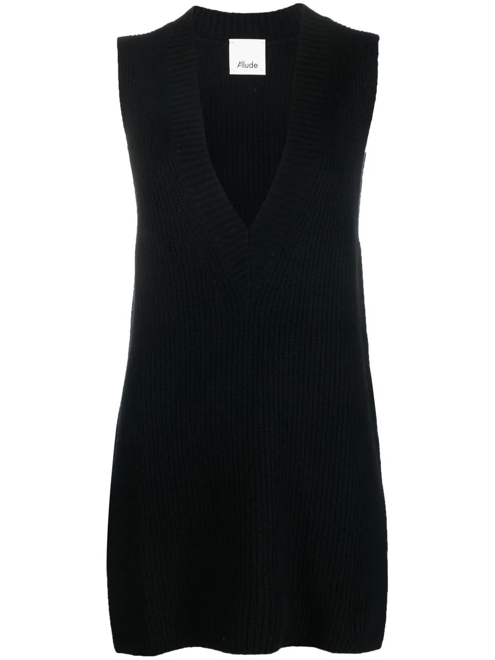 

Allude top tejido de canalé con cuello en V - Negro