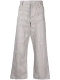 Junya Watanabe MAN stripe-pattern cropped trousers - Neutrals