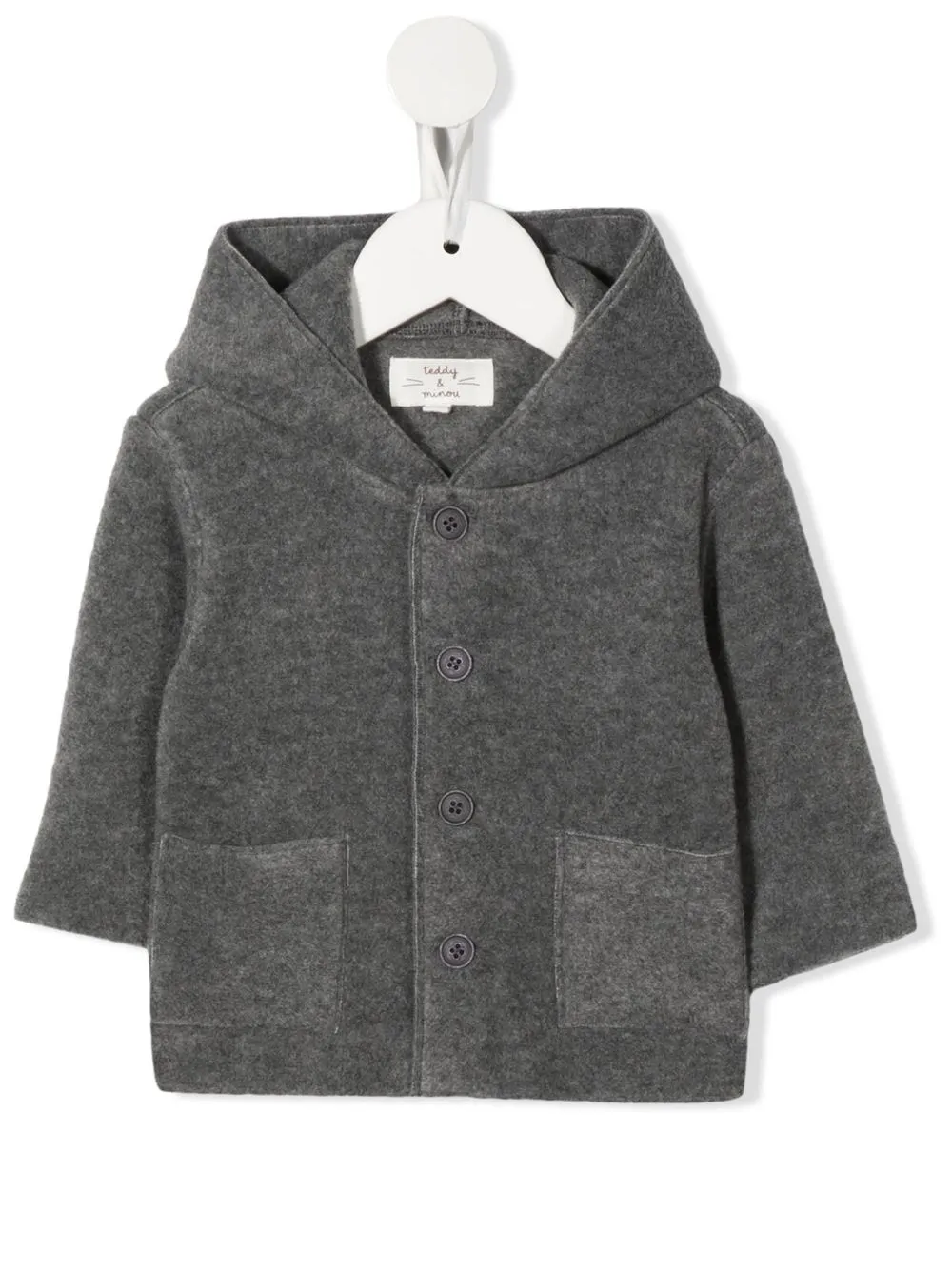 

TEDDY & MINOU hooded button-up jacket - Grey