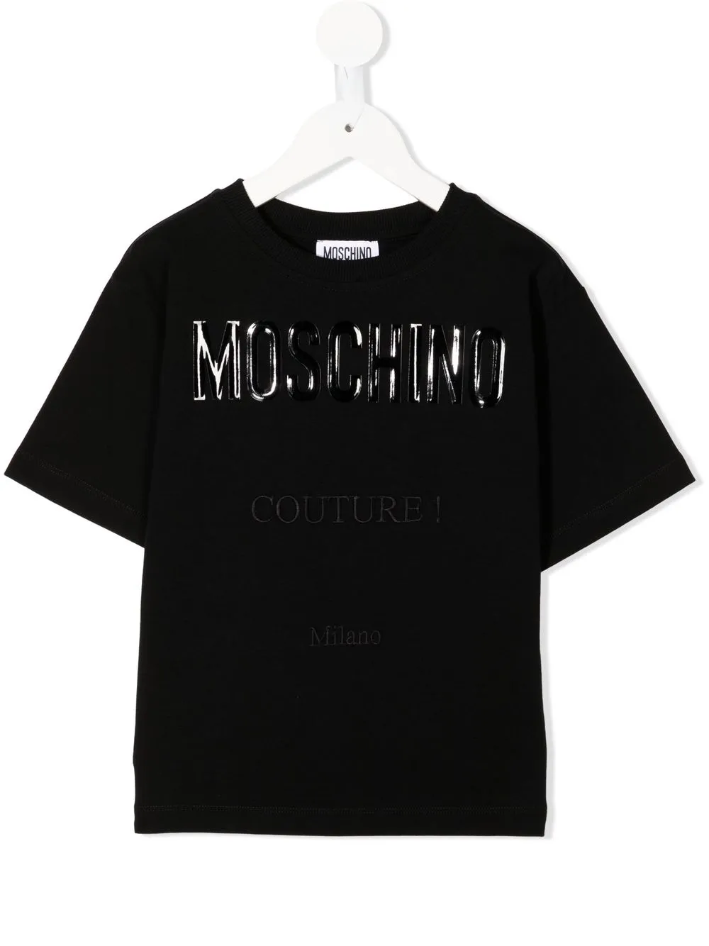 

Moschino Kids playera con cuello redondo y logo - Negro