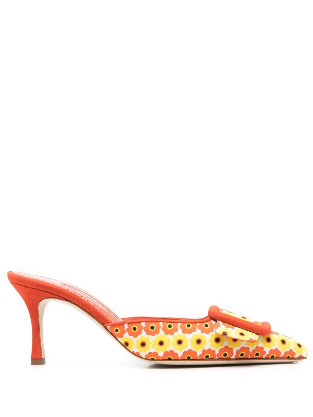 

Manolo Blahnik zapatillas con detalle de hebilla y tacón de 80mm - Naranja