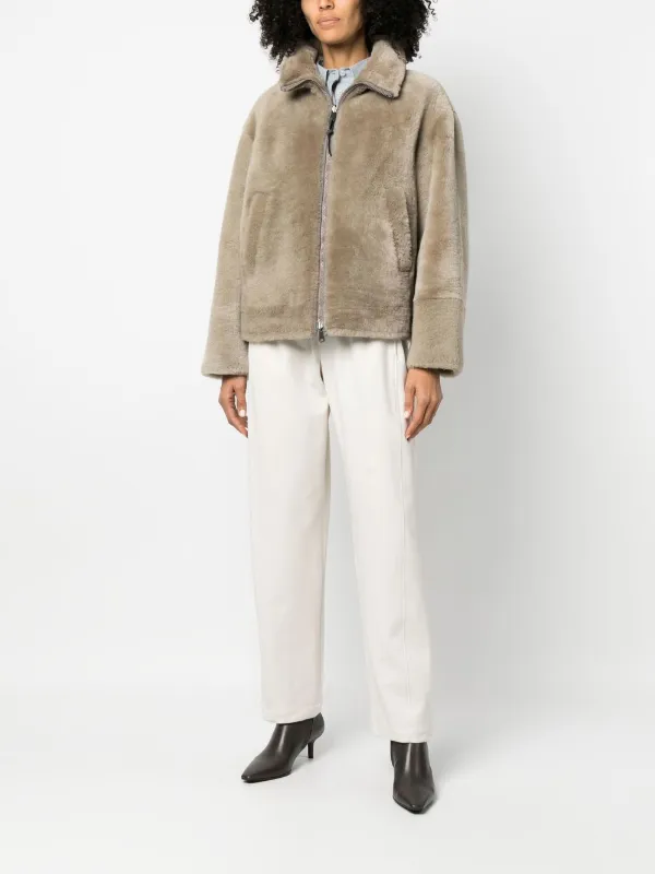 Brunello cucinelli shearling outlet coat