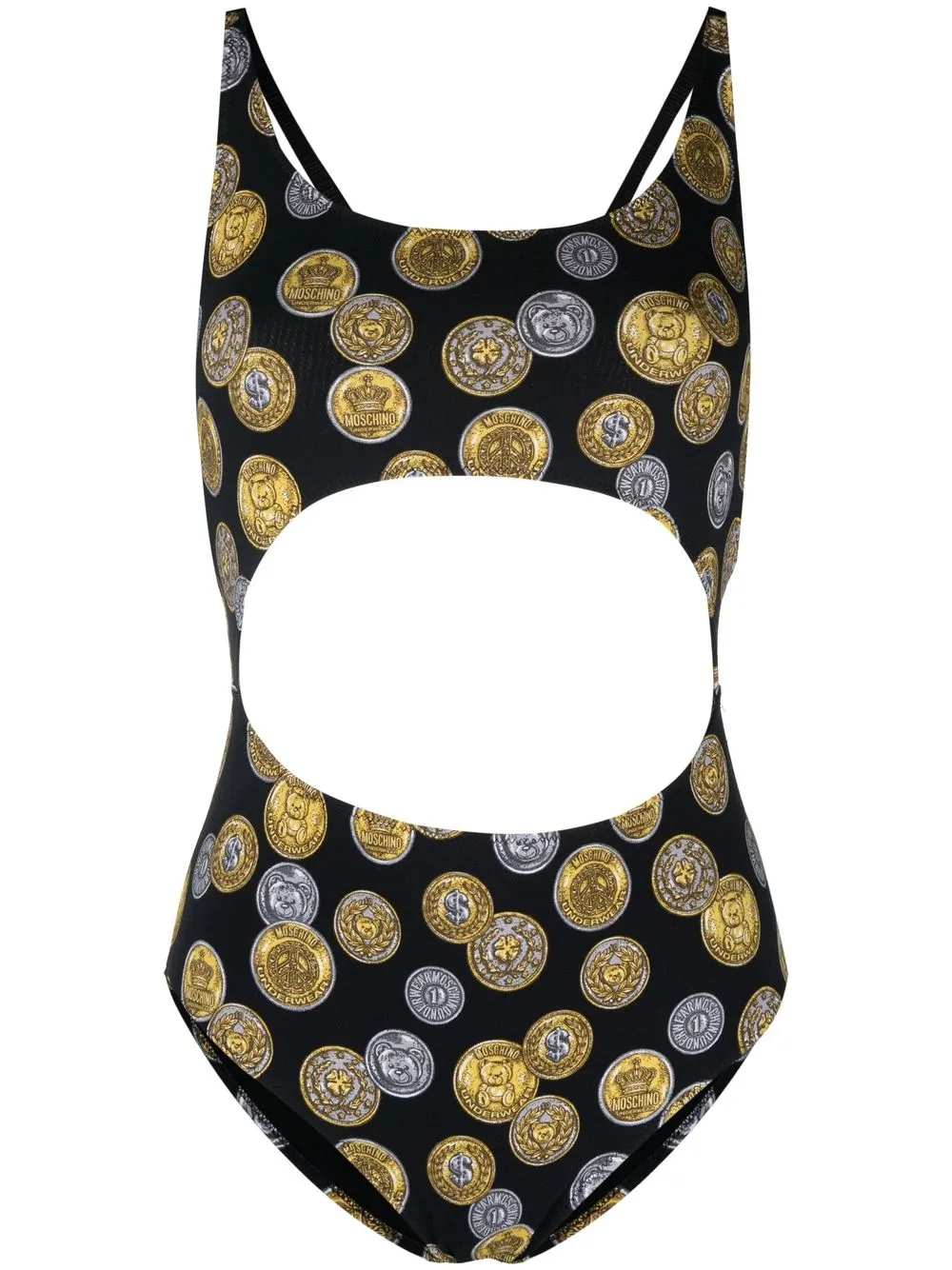 

Moschino coin-motif cut-out bodysuit - Black