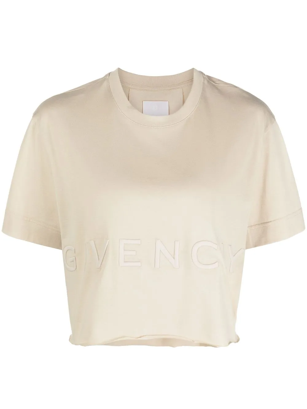 

Givenchy logo-embroidered cropped T-shirt - Neutrals