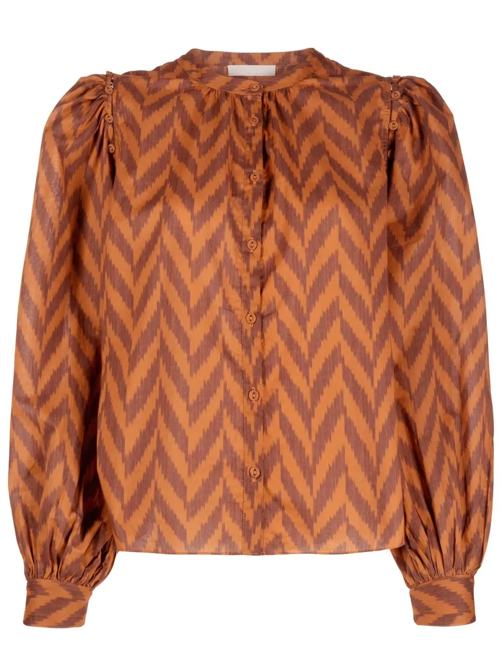 

Ulla Johnson graphic-print cropped blouse - Orange