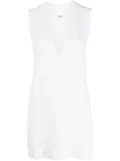 Allude V-neck ribbed-knit top - White