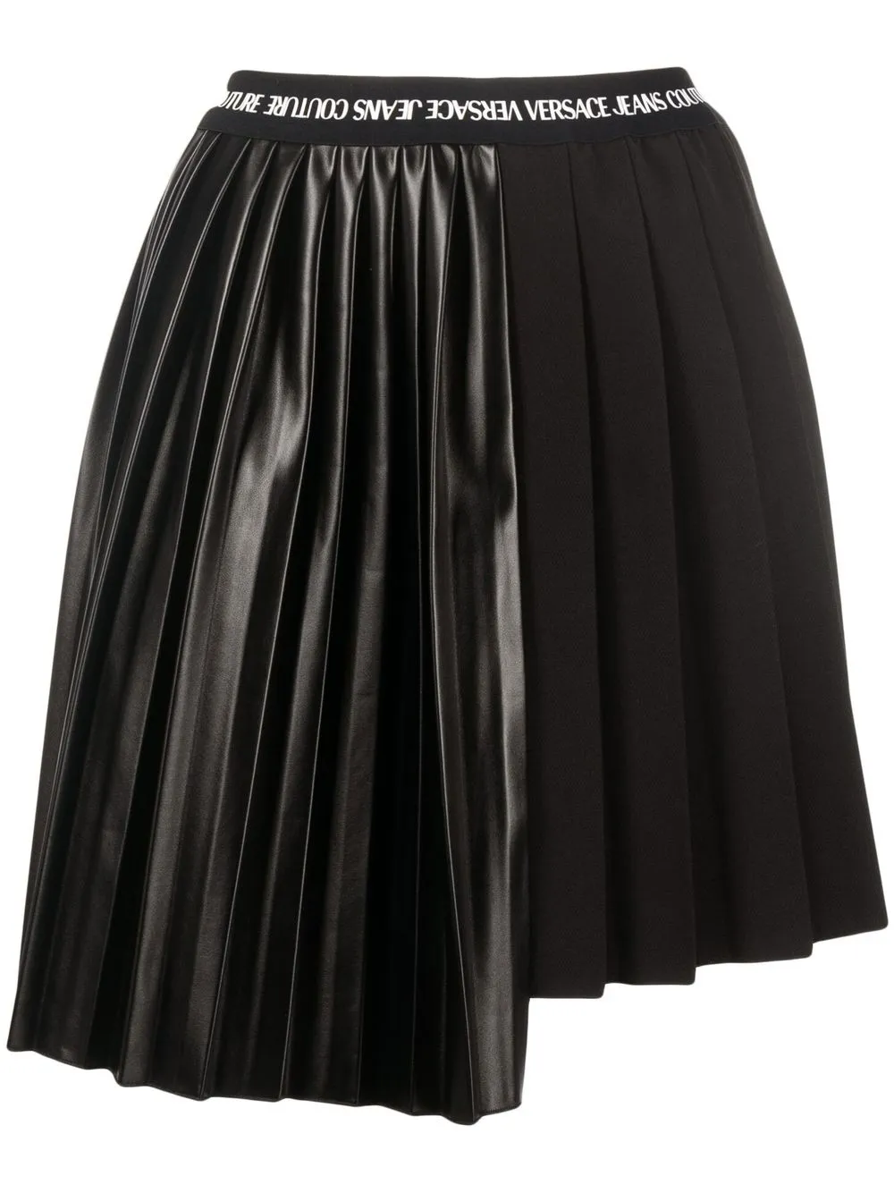 Versace Jeans Couture panelled asymmetric pleated skirt – Black