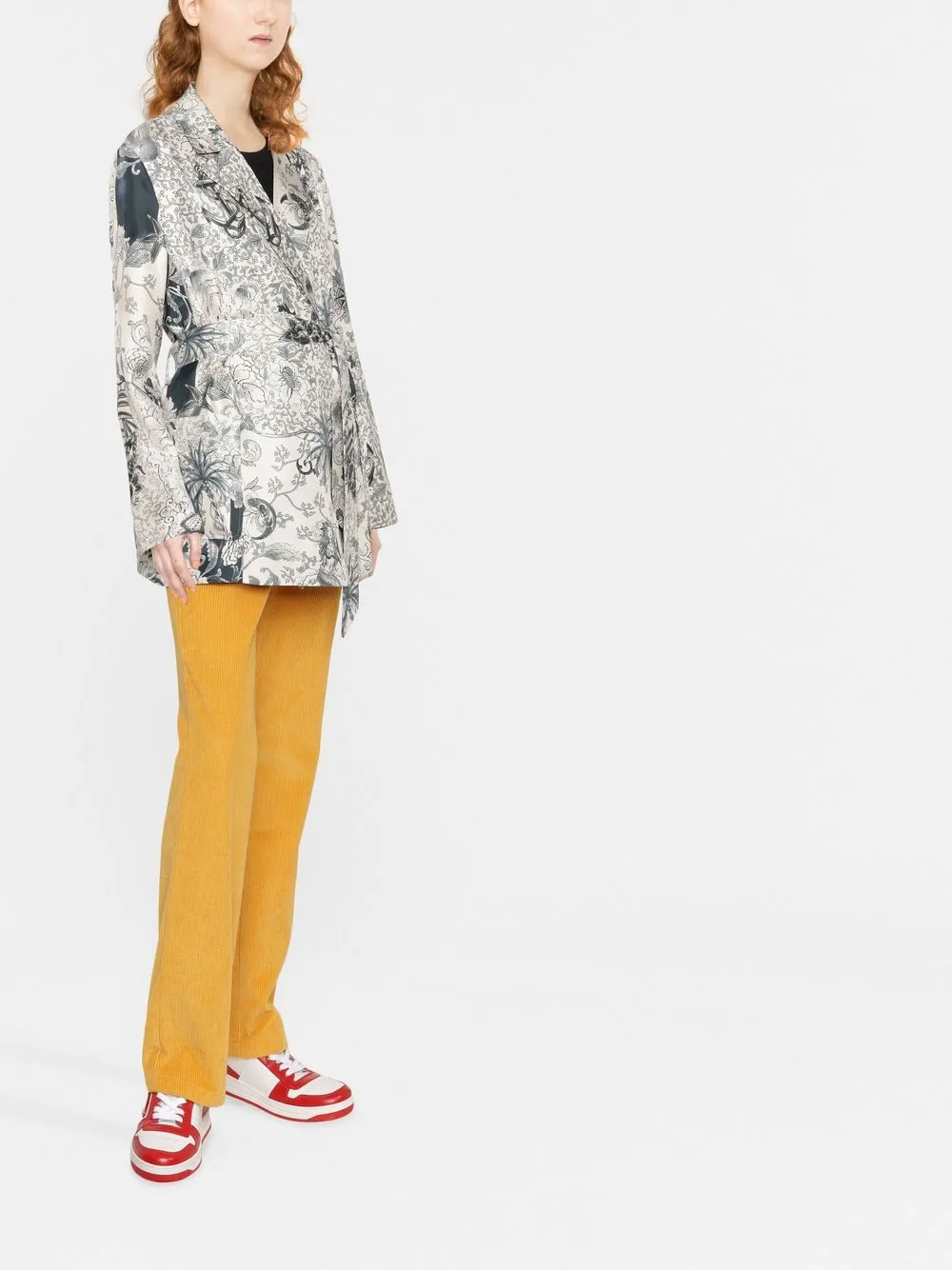  Etro Graphic-print Belted Silk Jacket - White 