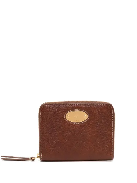 Mulberry grained-leather logo-plaque purse