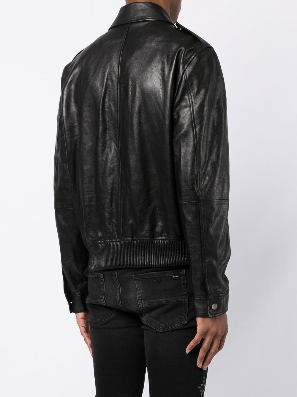 AMIRI classic-collar Leather Jacket - Farfetch