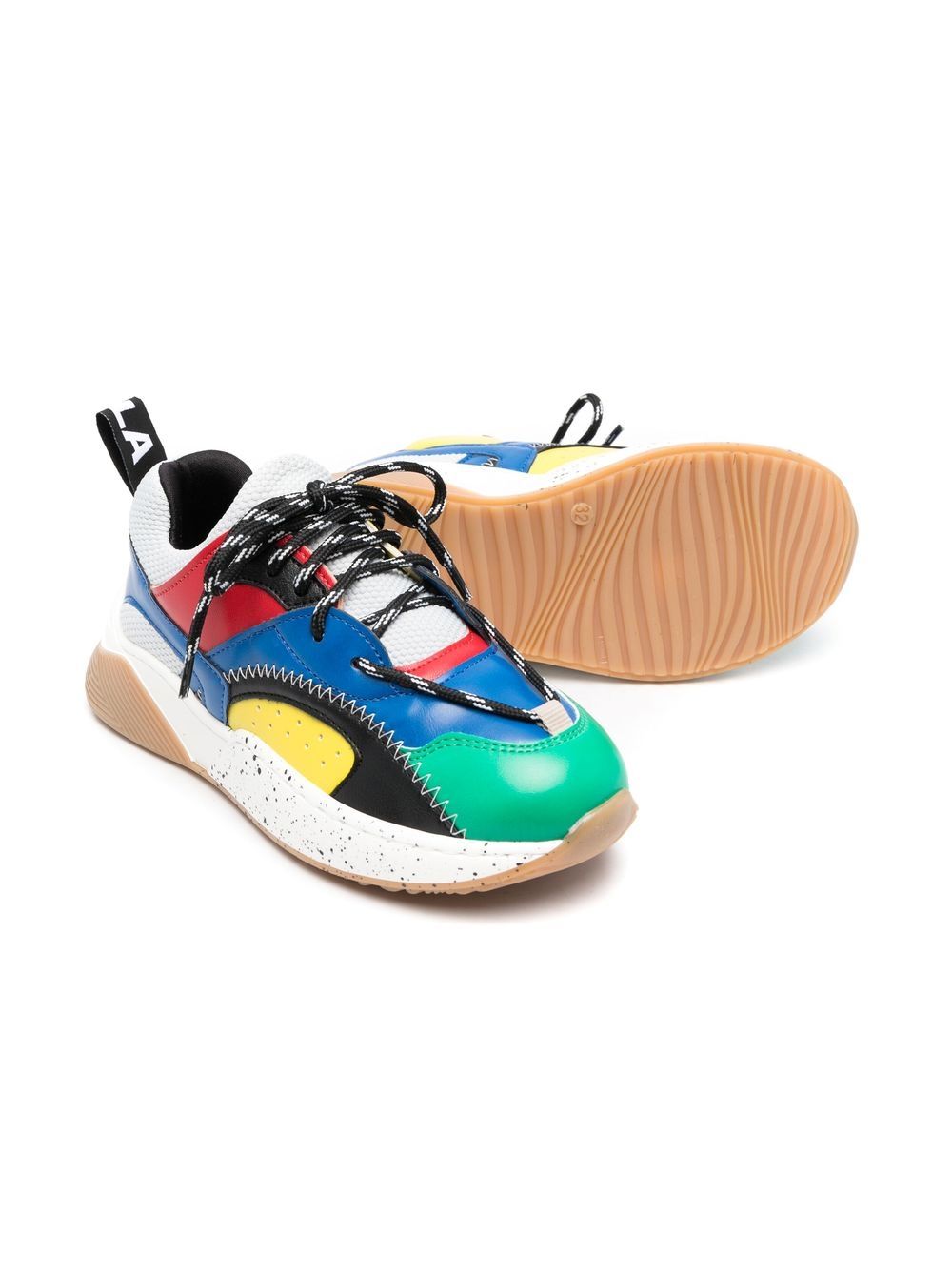 Stella McCartney Kids Sneakers met vlakken - Blauw