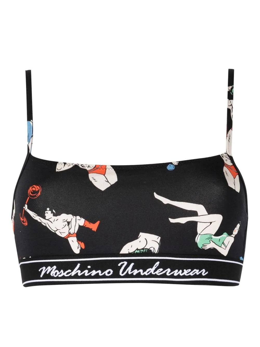 

Moschino gymnast-print sports bra - Black