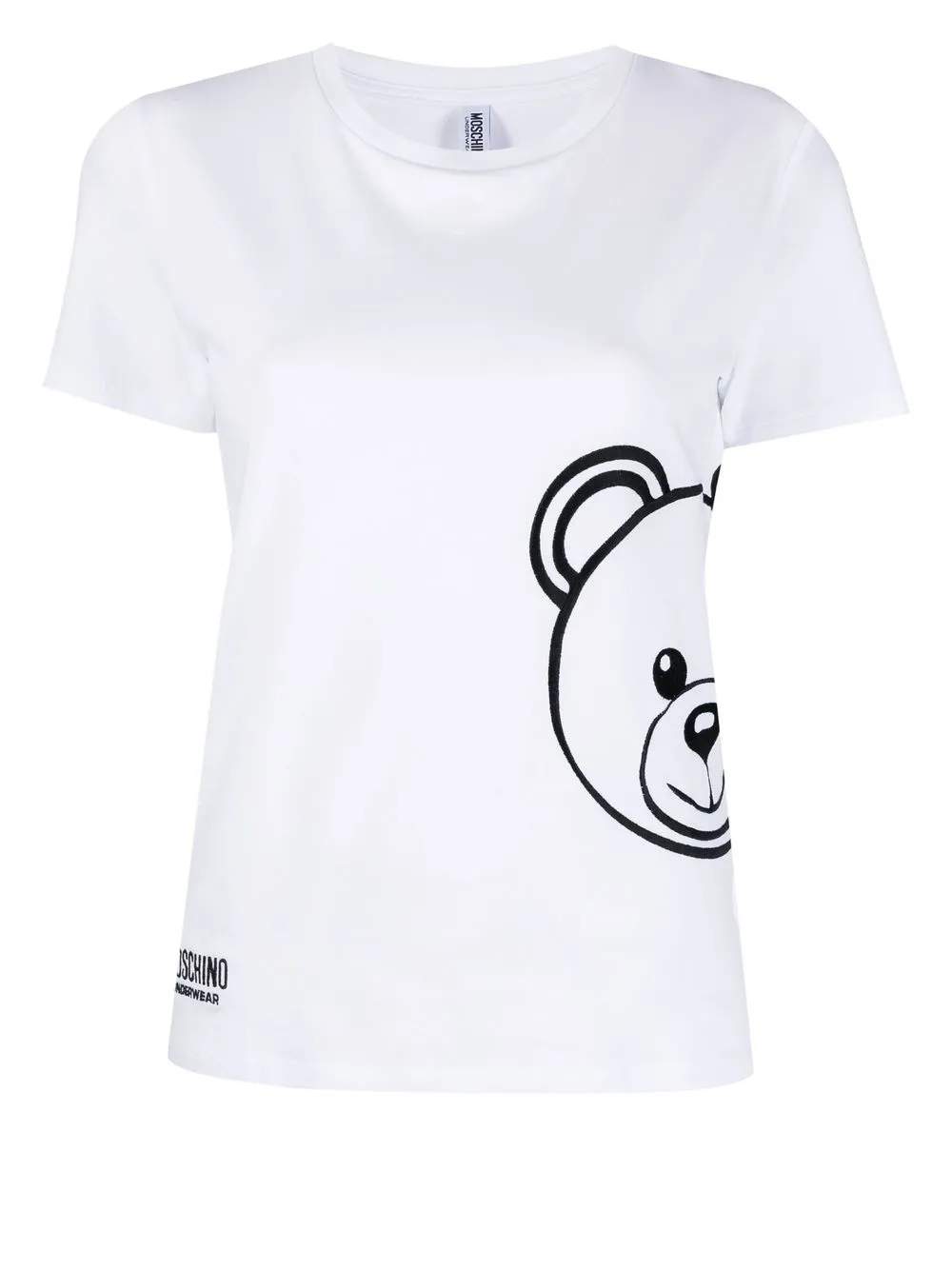 

Moschino vestido estilo playera con bordado Teddy Bear - Blanco