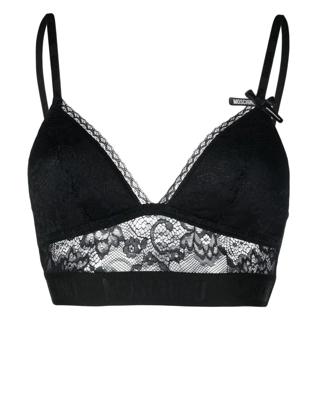 

Moschino bralette con encaje floral - Negro