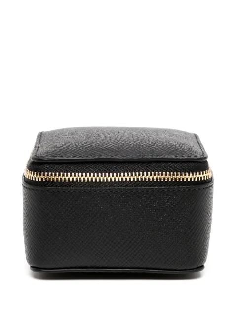 Smythson logo-stamp zip box