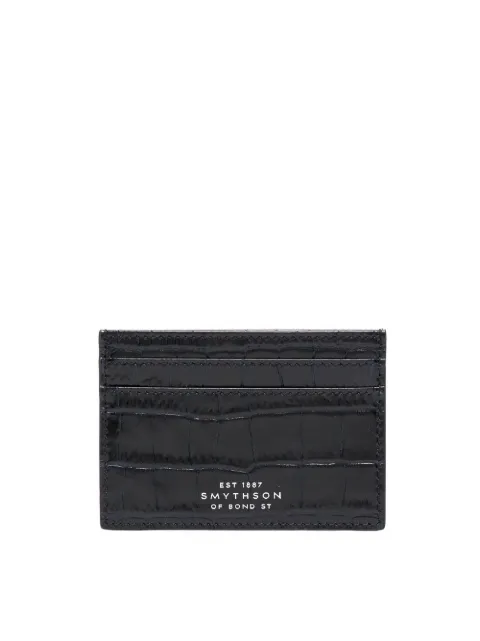 Smythson crocodile-embossed cardholder