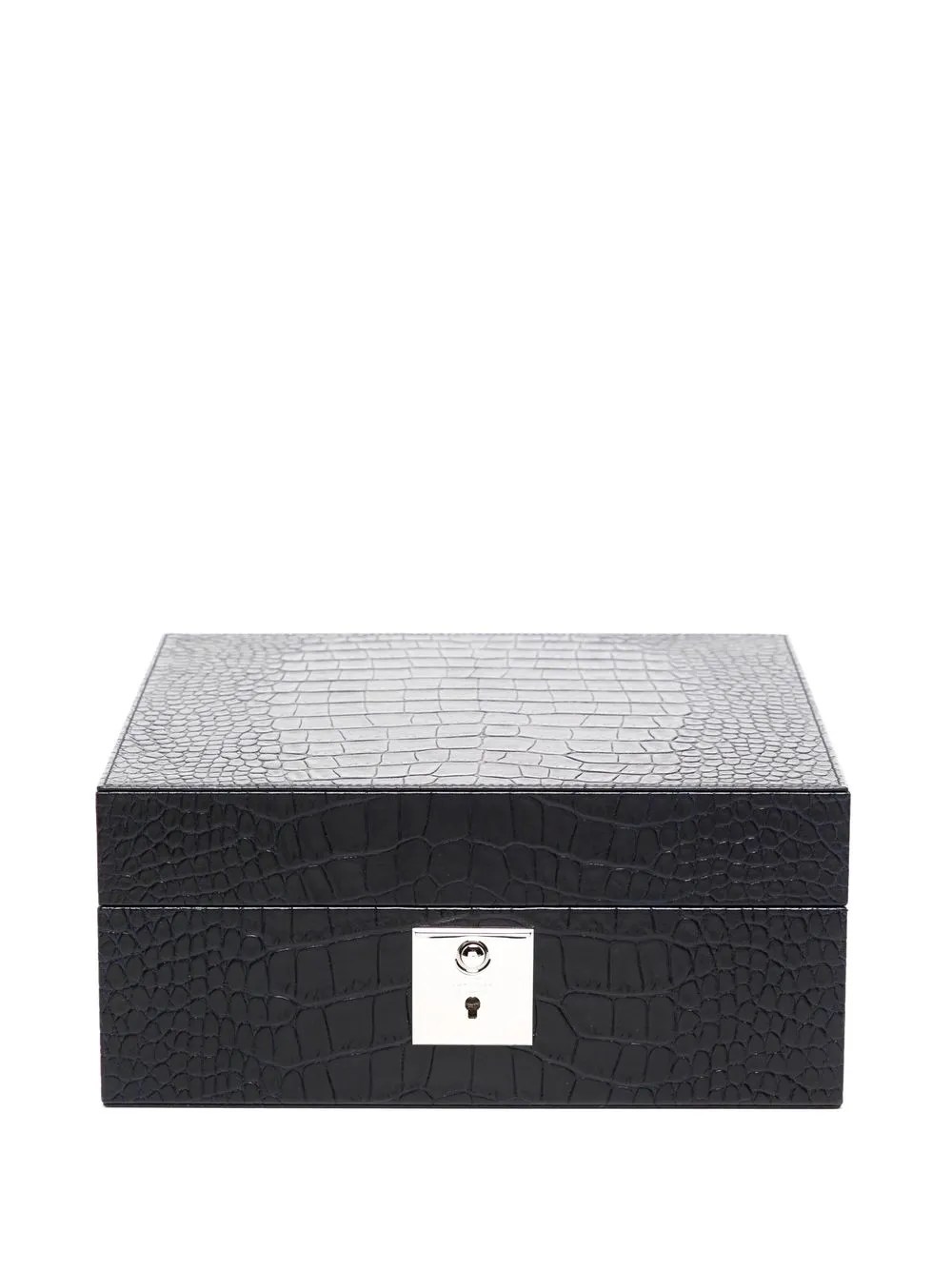 

Smythson crocodile-effect leather trinket box - Black