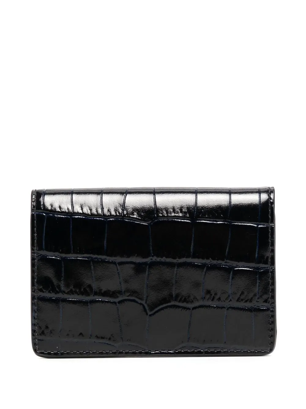 

Smythson tarjetero con efecto de piel de cocodrilo - Negro