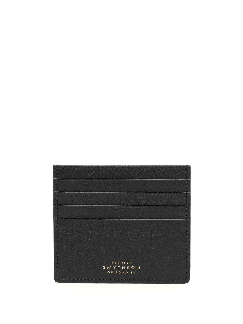 

Smythson logo-embossed leather cardholder - Black