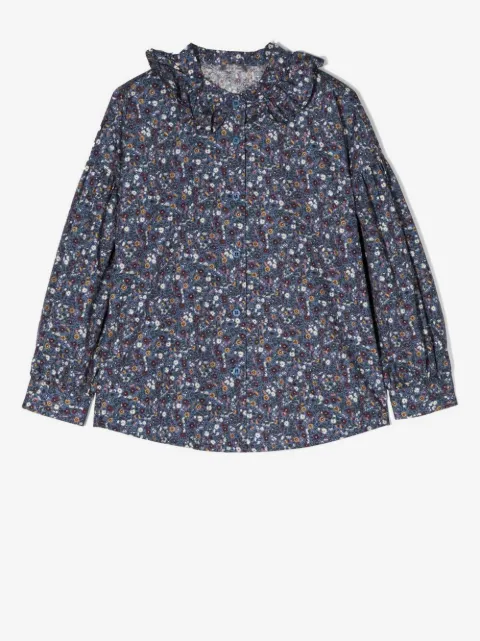 Il Gufo chemise fleurie à col volanté 