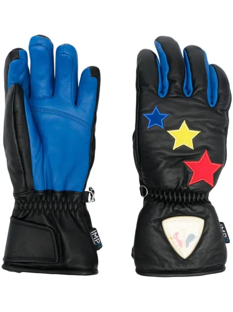 logo-patch detail leather gloves