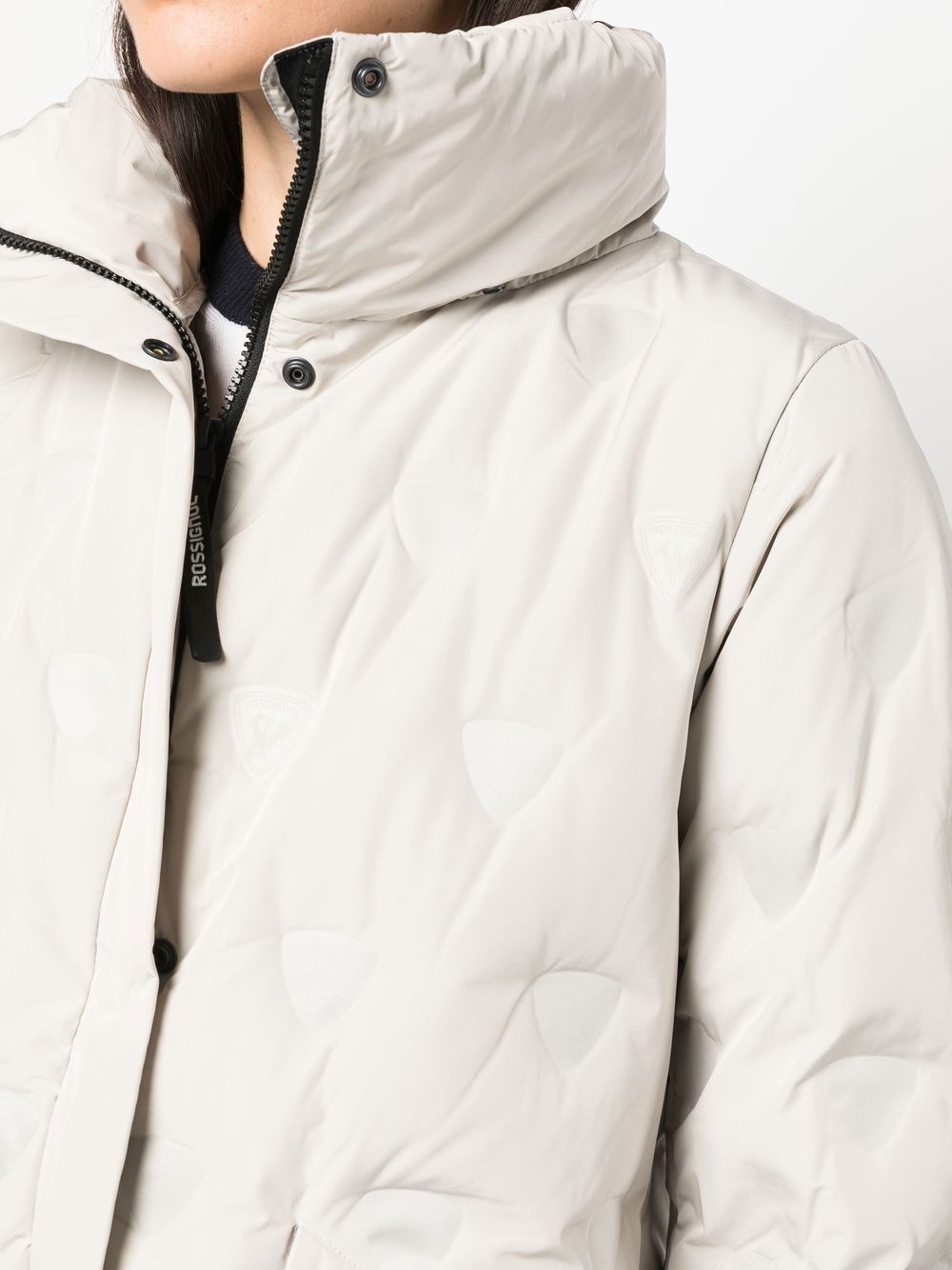 Shop Rossignol Quilted Hooded Coat In Neutrals