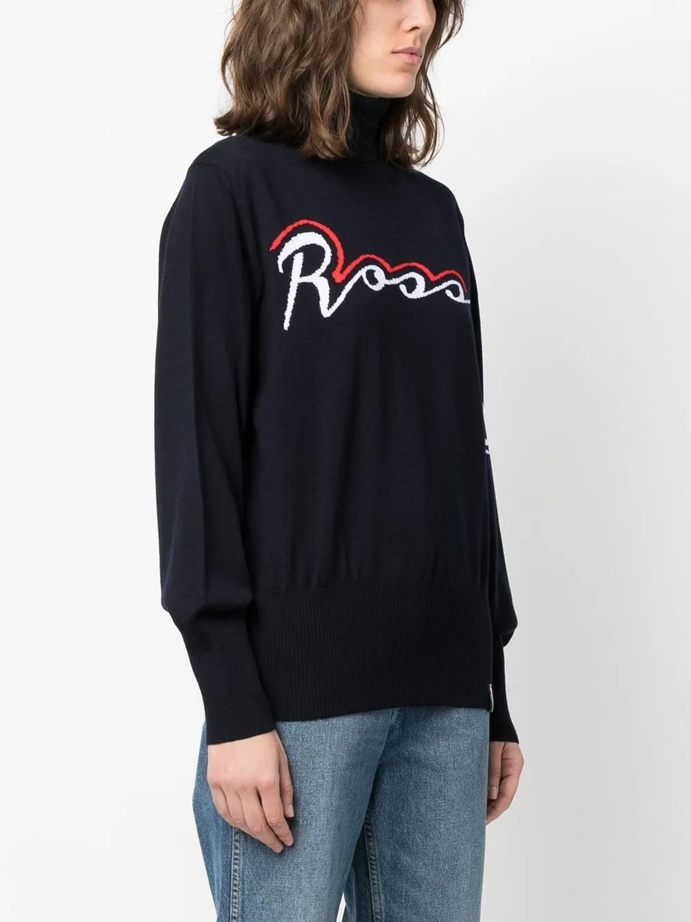  Rossignol Logo-intarsia Merino Wool-blend Jumper - Blue 