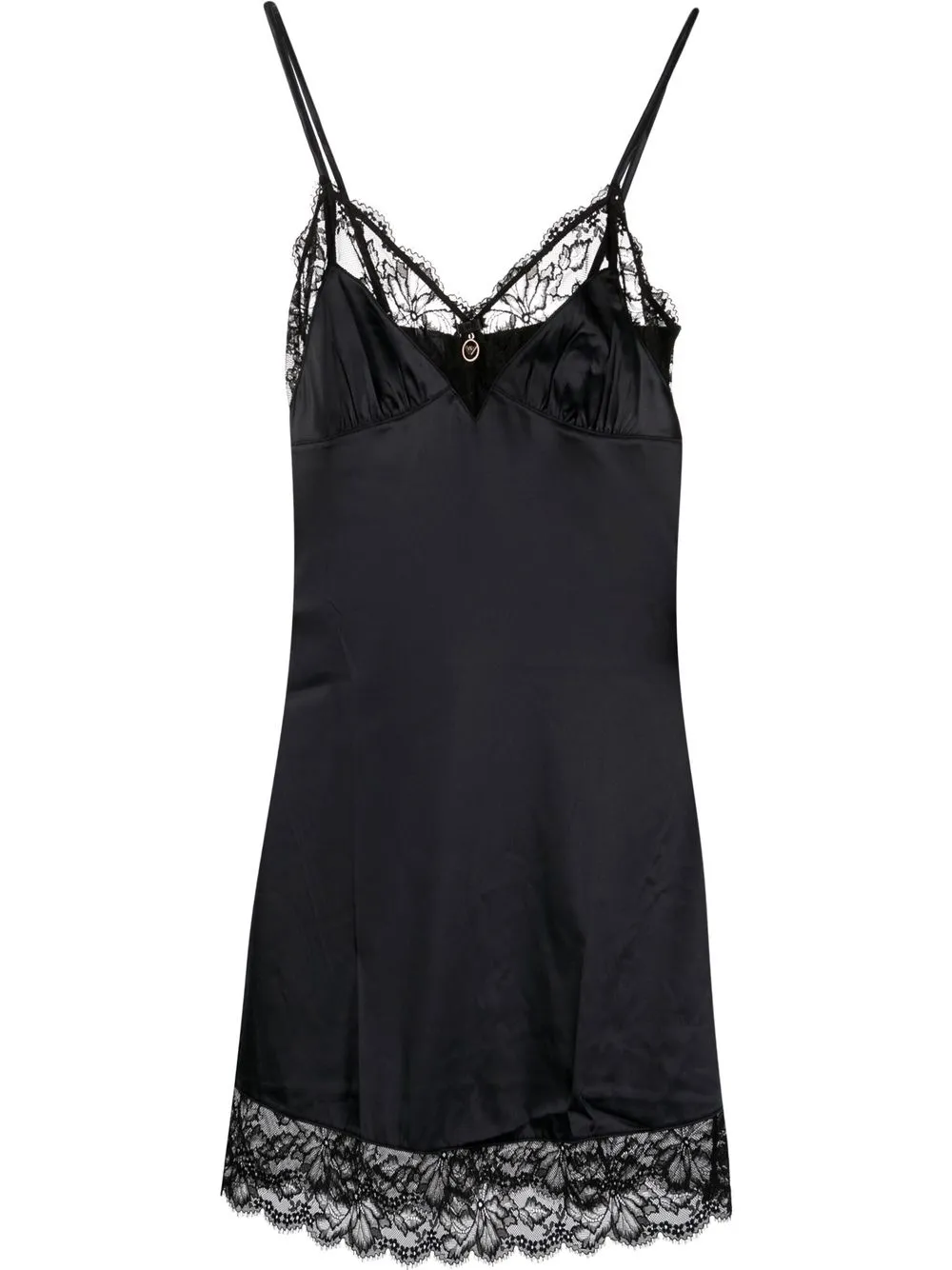 

Emporio Armani lace-detail slip dress - Black