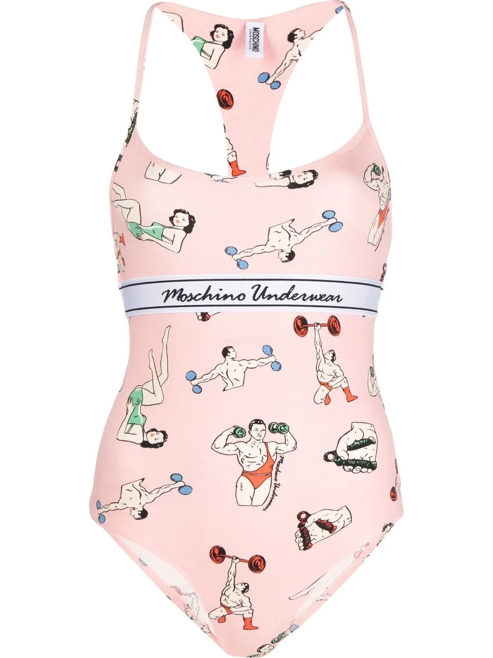 

Moschino body con estampado gráfico - Rosado