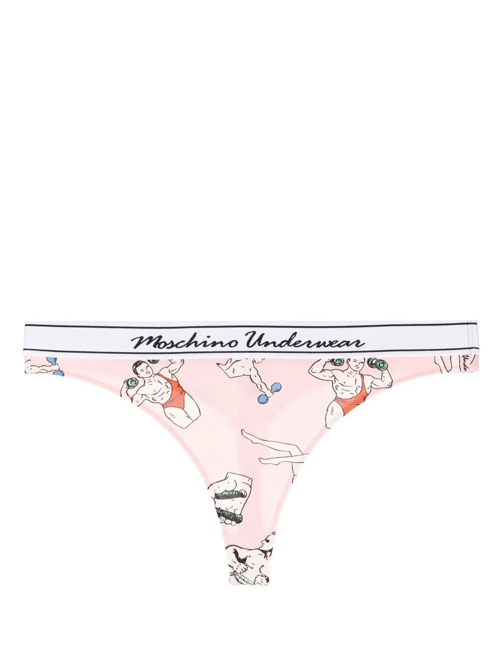 

Moschino tanga con estampado de gimnasta - Rosado