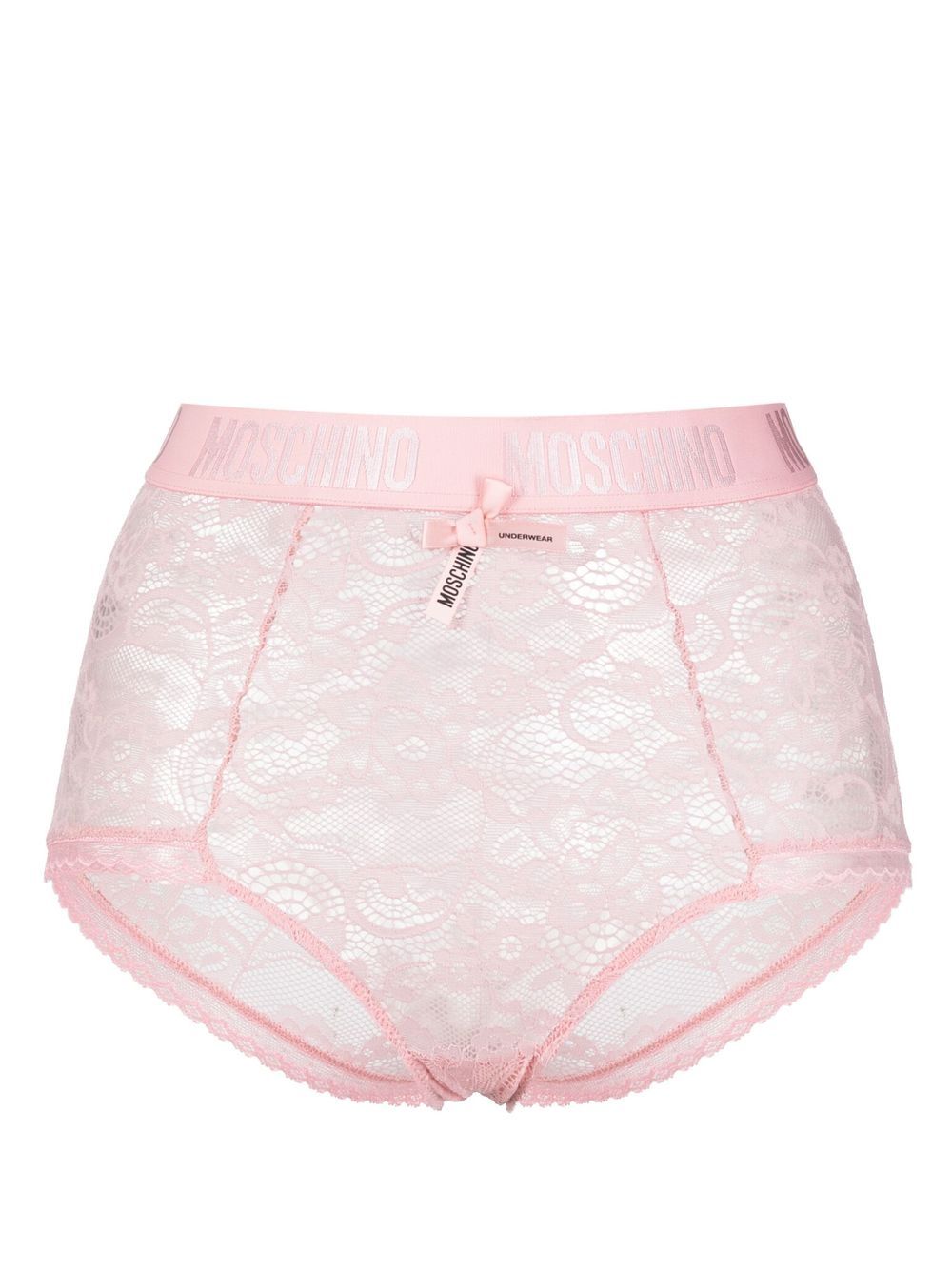 

Moschino floral-lace high-waist briefs - Pink