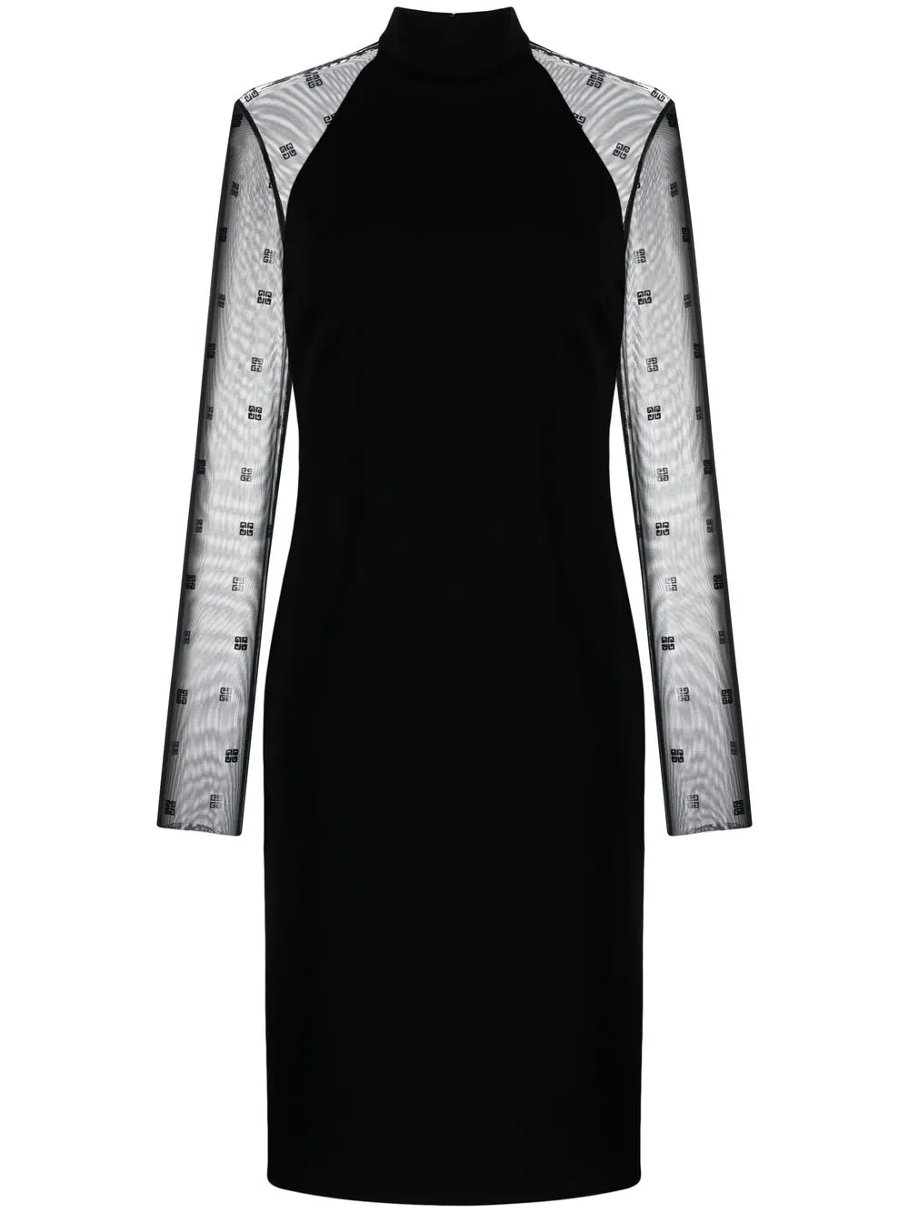 GIVENCHY SHEER-SLEEVED TAILORED DRESS