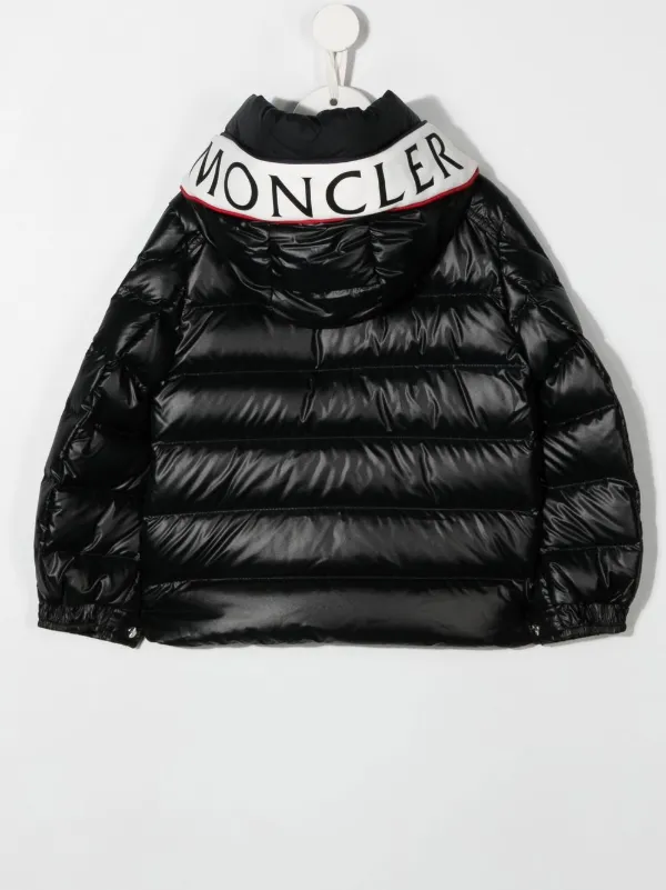 moncler logo print hooded jacket